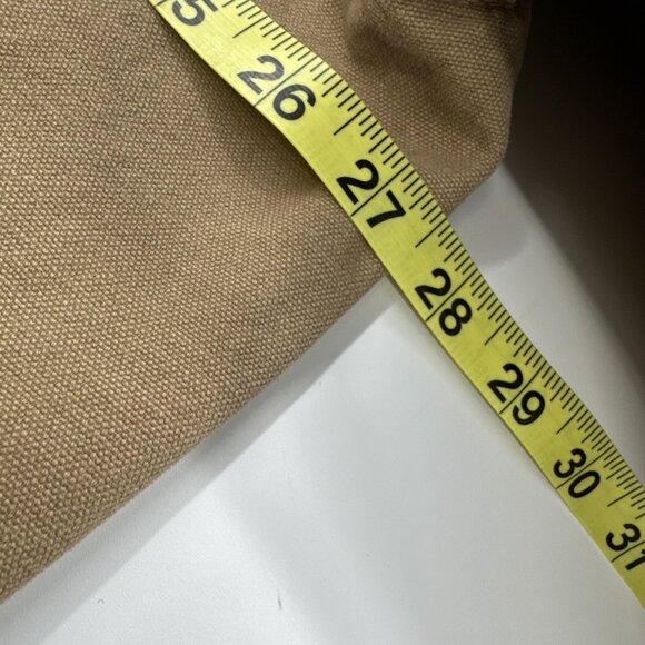 American Eagle Mens Chore Barn Coat Canvas Leather Collar Tan Button Medium - Picture 7 of 16